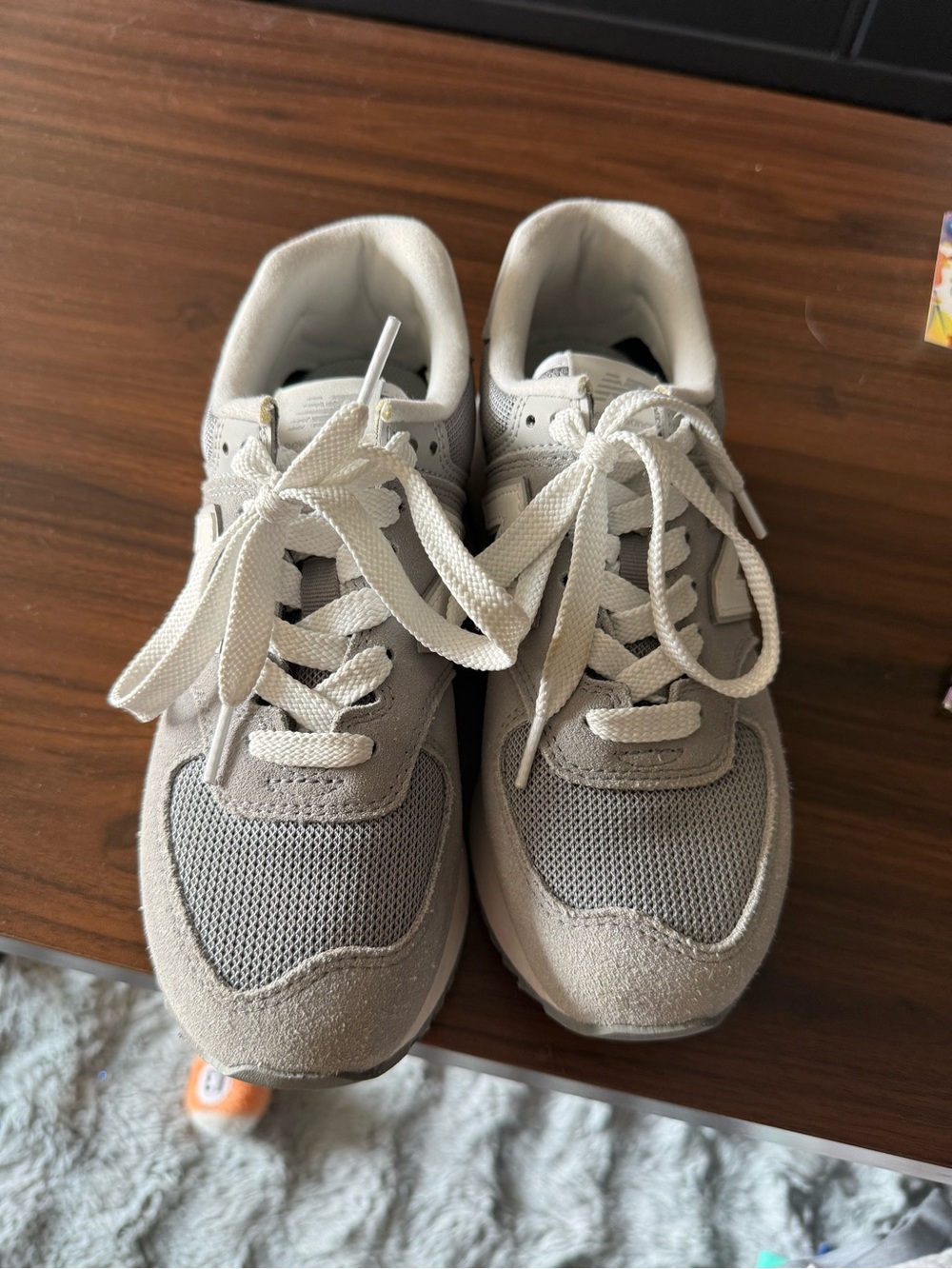 New Balance Women's Gray Suede & Mesh Platform Sneaker - Picture 5 of 7